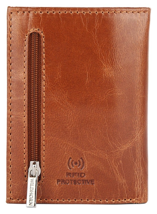 WildHorn RFID Protected Leather Wallet for Men, Tan Crunch - Image 4